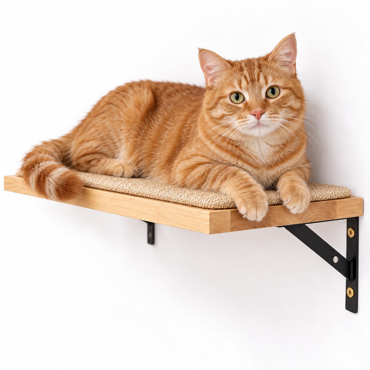 FUKUMARU Cat Wall Shelf, 17 x 10 in, Sisal Mat