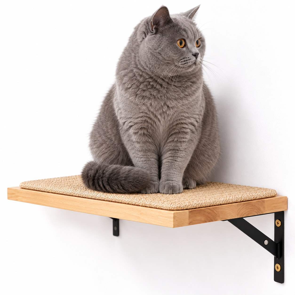 FUKUMARU Cat Wall Shelf, 17 x 10 in, Sisal Mat, view 4