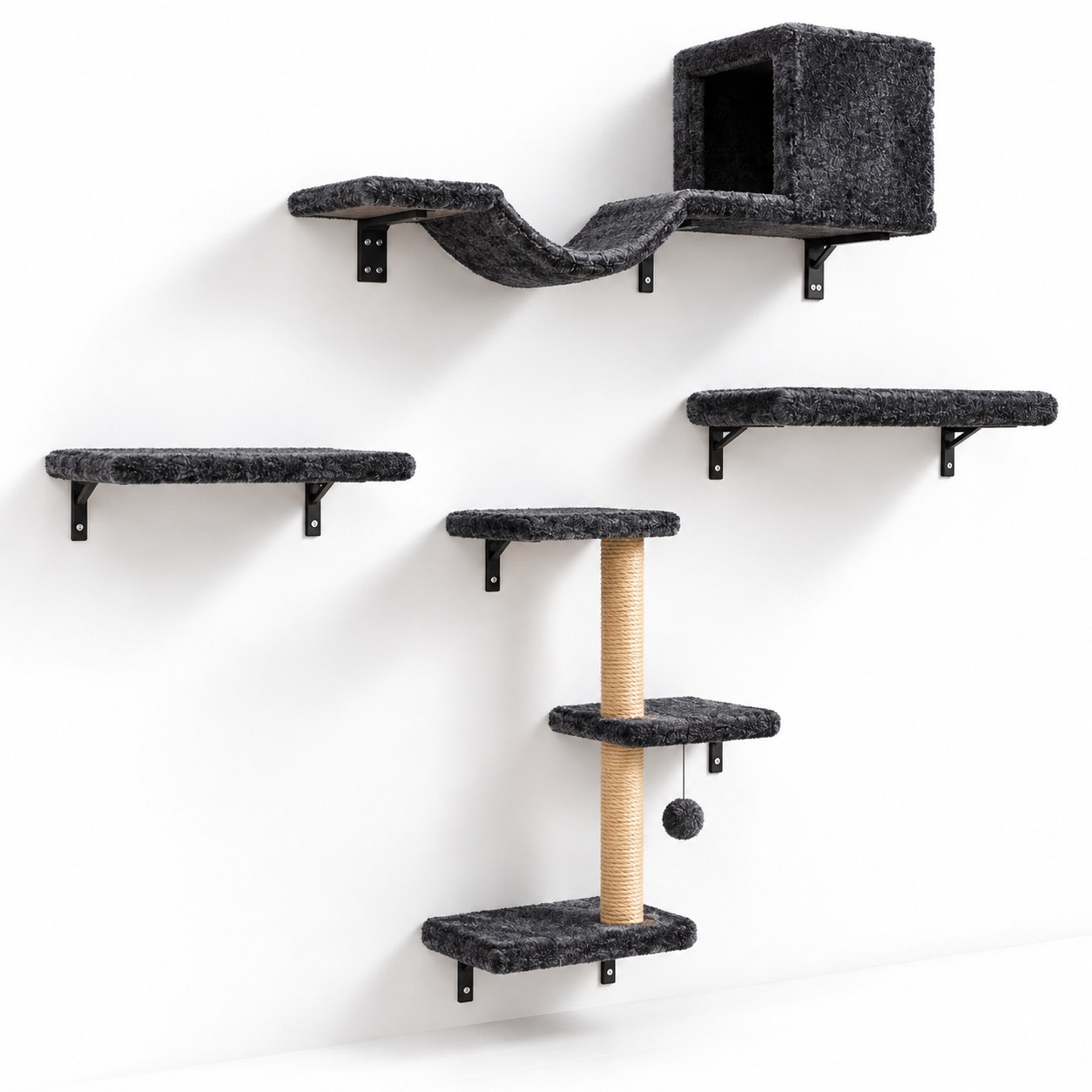 FUKUMARU 4-in-1 Cat Wall Furniture Set, view 3